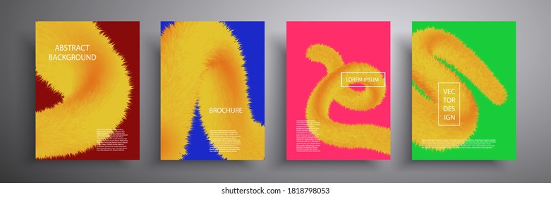 Abstract vector cover illustration. Colored gradient pattern. Modern graphic design. Stream of 3D waveform. Collection of templates for brochures, posters, flyers and cards
