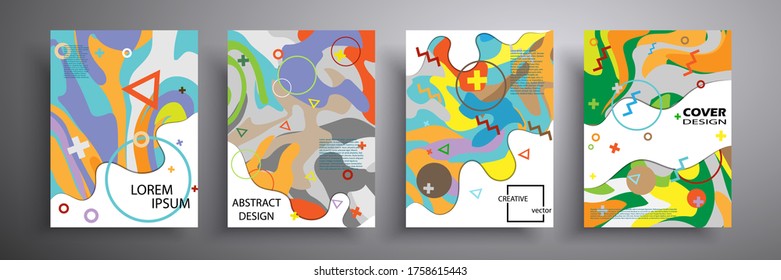 Abstract vector cover illustration. Future geometric design. Collection of templates for brochures, posters, banners, flyers and cards