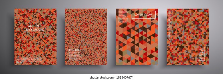 Ilustración abstracta de la cubierta vectorial. Diseño geométrico futuro. Color naranja. Colección de plantillas para folletos, carteles, pancartas, volantes y tarjetas