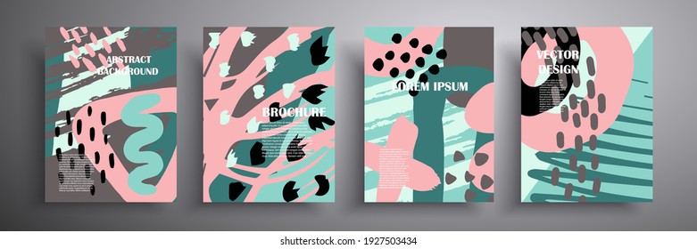 Abstract vector cover illustration. Future geometric design. Collection of templates for brochures, posters, covers, notebooks, magazines, banners, flyers and postcards