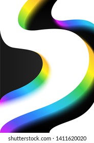 Abstract vector cover. Liquid texture, fluid gradient wave. Futuristic poster. Contrast colors. Template for banner, brochure, flyer, poster for party and festival.2. Eps 10