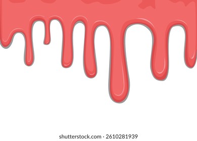Abstract vector cover with pink ice cream dripping down. Delicious food background