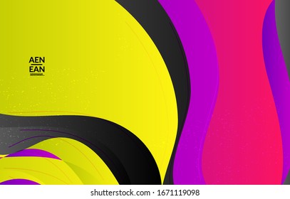 Abstrakte Vektorillustration-Titelvorlage mit leuchtenden Farbverlauf-Wellen überlappenden Formen schwebt strukturiert. Disco Music 80's Poster Design. Rahmen oder Grenze der sozialen Medien.