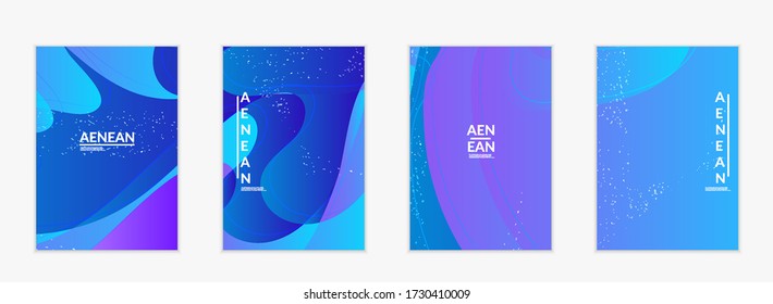 Abstract vector cover template with bright gradient wavy organic overlapping shapes grunge textured. Fluid wavy lines art. Disco music 80’s poster design. Social media frame or border.