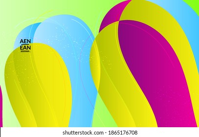 Abstrakte Vektorgrafik-Vorlage mit hellen Farbverlauf-Wavy-organische überlappende Formen schwebt strukturiert. Disco Music 80s Poster Design. Rahmen oder Grenze der sozialen Medien.