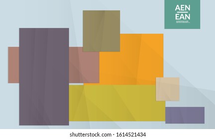 Abstract vector cover template with folded paper overlapping geometric shapes. Environmental design with cut out geometric objects made of recycled reused paper. Top view geometric pattern.