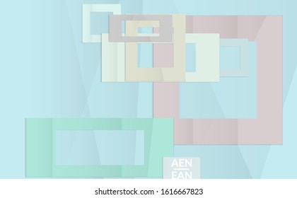 Abstract vector cover template with folded paper overlapping geometric shapes. Environmental design with cut out geometric objects made of recycled reused paper. Top view geometric pattern.