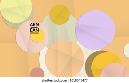 Abstract vector cover template with folded paper overlapping geometric shapes. Environmental design with cut out geometric objects made of recycled reused paper. Top view geometric pattern.