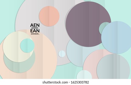 Abstract vector cover template with folded paper overlapping geometric shapes. Environmental design with cut out geometric objects made of recycled reused paper. Top view geometric pattern.