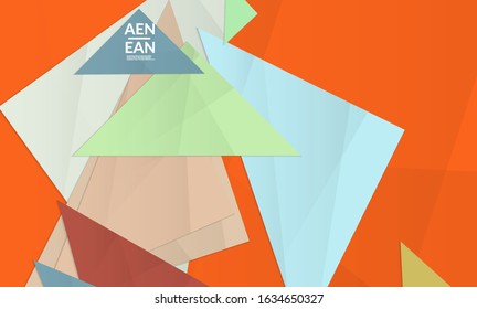 Abstract vector cover template with folded paper overlapping geometric shapes. Environmental design with cut out geometric objects made of recycled reused paper. Top view geometric pattern.