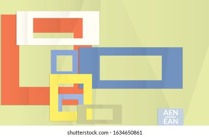 Abstract vector cover template with folded paper overlapping geometric shapes. Environmental design with cut out geometric objects made of recycled reused paper. Top view geometric pattern.