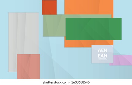 Abstract vector cover template with folded paper overlapping geometric shapes. Environmental design with cut out geometric objects made of recycled reused paper. Top view geometric pattern.