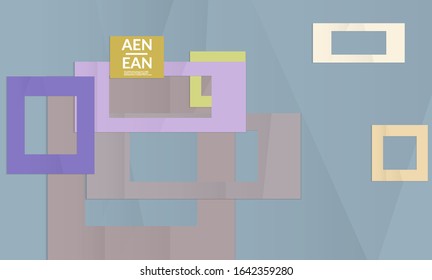 Abstrakte Vektorillustration-Abdeckvorlage mit gefaltetem Papier, das geometrische Formen überlagert. Umweltdesign mit ausgeschnittenen geometrischen Gegenständen aus recyceltem wiederverwertetem Papier. Geometrisches Muster der Draufsicht