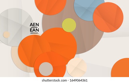 Abstract vector cover template with folded paper overlapping geometric shapes. Environmental design with cut out geometric objects made of recycled reused paper. Top view geometric pattern.