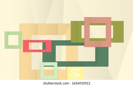 Abstract vector cover template with folded paper overlapping geometric shapes. Environmental design with cut out geometric objects made of recycled reused paper. Top view geometric pattern.