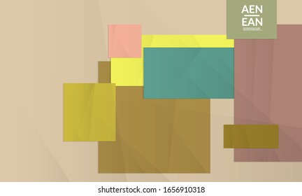 Abstract vector cover template with folded paper overlapping geometric shapes. Environmental design with cut out geometric objects made of recycled reused paper. Top view geometric pattern.