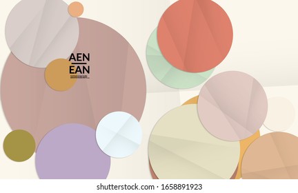 Abstract vector cover template with folded paper overlapping geometric shapes. Environmental design with cut out geometric objects made of recycled reused paper. Top view geometric pattern.