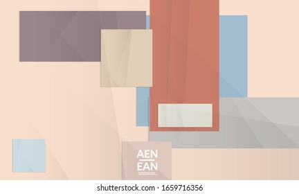 Abstract vector cover template with folded paper overlapping geometric shapes. Environmental design with cut out geometric objects made of recycled reused paper. Top view geometric pattern.
