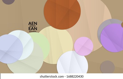 Abstract vector cover template with folded paper overlapping geometric shapes. Environmental design with cut out geometric objects made of recycled reused paper. Top view geometric pattern.
