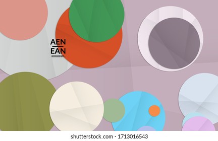 Abstract vector cover template with folded paper overlapping geometric shapes. Environmental design with cut out geometric objects made of recycled reused paper. Top view geometric pattern.
