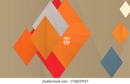 Abstract vector cover template with folded paper overlapping geometric shapes. Environmental design with cut out geometric objects made of recycled reused paper. Top view geometric pattern.