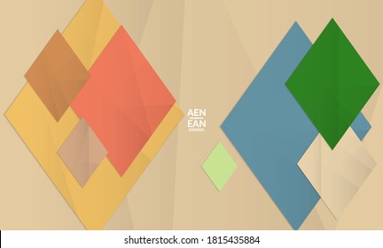 Abstract vector cover template with folded paper overlapping geometric shapes. Environmental design with cut out geometric objects made of recycled reused paper. Top view geometric pattern.