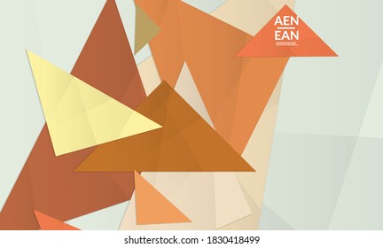 Abstract vector cover template with folded paper overlapping geometric shapes. Environmental design with cut out geometric objects made of recycled reused paper. Top view geometric pattern.