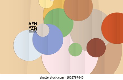 Abstract vector cover template with folded paper overlapping geometric shapes. Environmental design with cut out geometric objects made of recycled reused paper. Top view geometric pattern.