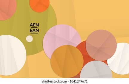 Abstract vector cover template with folded paper overlapping geometric shapes. Environmental design with cut out geometric objects made of recycled reused paper. Top view geometric pattern.