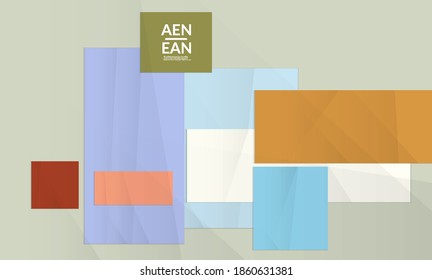 Abstract vector cover template with folded paper overlapping geometric shapes. Environmental design with cut out geometric objects made of recycled reused paper. Top view geometric pattern.