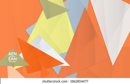 Abstract vector cover template with folded paper overlapping geometric shapes. Environmental design with cut out geometric objects made of recycled reused paper. Top view geometric pattern.