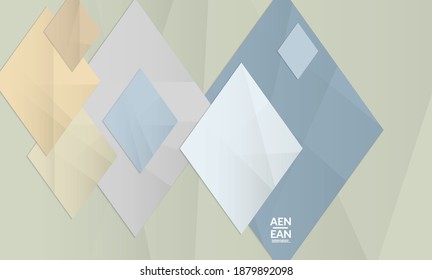 Abstract vector cover template with folded paper overlapping geometric shapes. Environmental design with cut out geometric objects made of recycled reused paper. Top view geometric pattern.