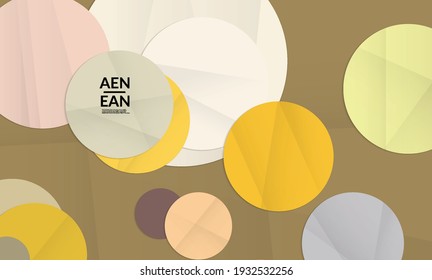 Abstract vector cover template with folded paper overlapping geometric shapes. Environmental design with cut out geometric objects made of recycled reused paper. Top view geometric pattern.