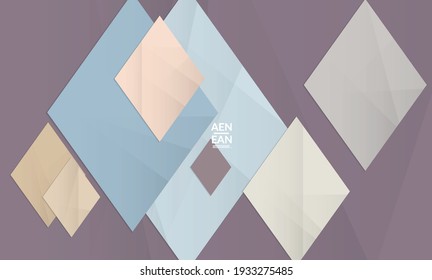 Abstract vector cover template with folded paper overlapping geometric shapes. Environmental design with cut out geometric objects made of recycled reused paper. Top view geometric pattern.