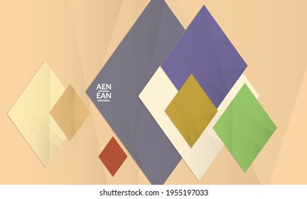 Abstract vector cover template with folded paper overlapping geometric shapes. Environmental design with cut out geometric objects made of recycled reused paper. Top view geometric pattern.