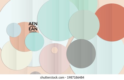 Abstract vector cover template with folded paper overlapping geometric shapes. Environmental design with cut out geometric objects made of recycled reused paper. Top view geometric pattern.