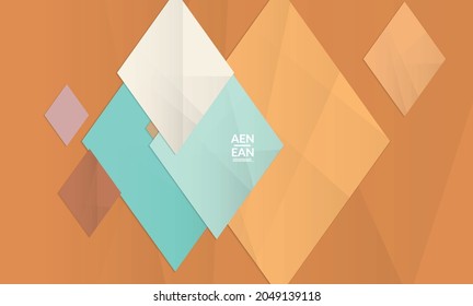 Abstract vector cover template with folded paper overlapping geometric shapes. Environmental design with cut out geometric objects made of recycled reused paper. Top view geometric pattern.