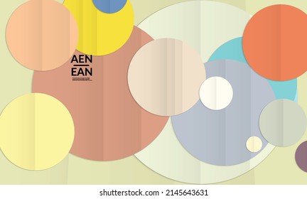 Abstract vector cover template with folded paper overlapping geometric shapes. Environmental design with cut out geometric objects made of recycled reused paper. Top view geometric pattern.