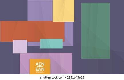 Abstract vector cover template with folded paper overlapping geometric shapes. Environmental design with cut out geometric objects made of recycled reused paper. Top view geometric pattern.