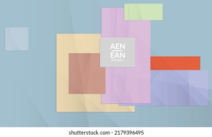 Abstract vector cover template with folded paper overlapping geometric shapes. Environmental design with cut out geometric objects made of recycled reused paper. Top view geometric pattern.