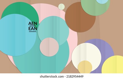 Abstract vector cover template with folded paper overlapping geometric shapes. Environmental design with cut out geometric objects made of recycled reused paper. Top view geometric pattern.