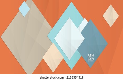 Abstract vector cover template with folded paper overlapping geometric shapes. Environmental design with cut out geometric objects made of recycled reused paper. Top view geometric pattern.