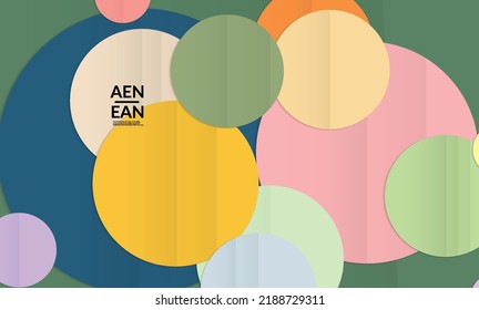 Abstract vector cover template with folded paper overlapping geometric shapes. Environmental design with cut out geometric objects made of recycled reused paper. Top view geometric pattern.