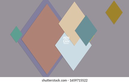 Abstract vector cover template with paper cut overlapping rectangles squares. Vintage art design poster with geometric background objects. Artistic wallpaper in retro style with rhombus pattern.