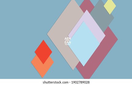 Abstract vector cover template with paper cut overlapping rectangles squares. Vintage art design poster with geometric background objects. Artistic wallpaper in retro style with rhombus pattern.
