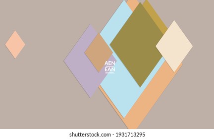 Abstract vector cover template with paper cut overlapping rectangles squares. Vintage art design poster with geometric background objects. Artistic wallpaper in retro style with rhombus pattern.