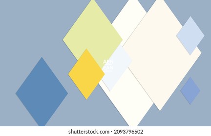 Abstract vector cover template with paper cut overlapping rectangles squares. Vintage art design poster with geometric background objects. Artistic wallpaper in retro style with rhombus pattern.