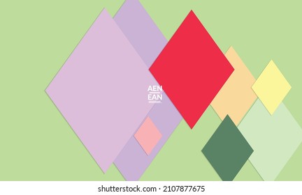 Abstract vector cover template with paper cut overlapping rectangles squares. Vintage art design poster with geometric background objects. Artistic wallpaper in retro style with rhombus pattern.