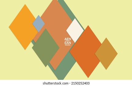 Abstract vector cover template with paper cut overlapping rectangles squares. Vintage art design poster with geometric background objects. Artistic wallpaper in retro style with rhombus pattern.