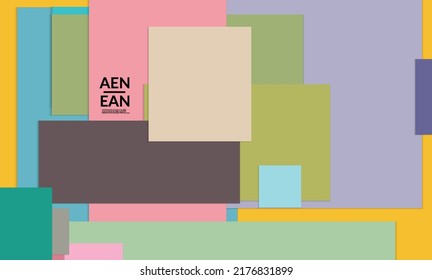 Abstract vector cover template with paper cut overlapping rectangles squares. Vintage art design poster for marketing technology of saving nature recycling paper using renewable resources
